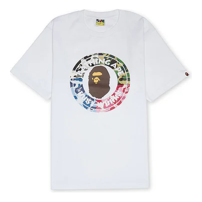 A Bathing Ape Ape ABC Camo Crazy Busy Work T-Shirt 'White' 001TEJ801009MWHT