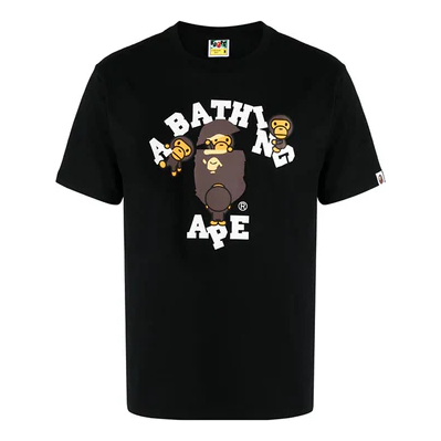 A Bathing Ape College Milo T-Shirt 'Black' 002TEJ801001MBLK