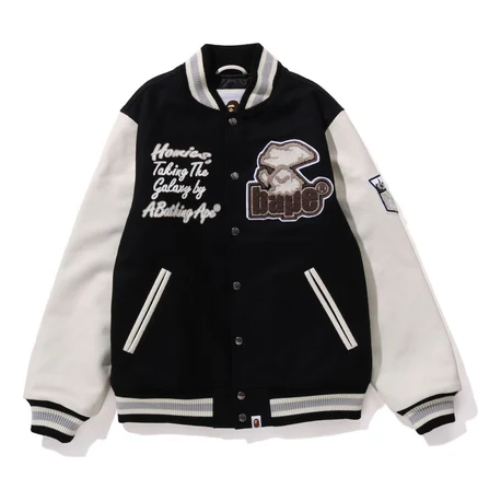 A Bathing Ape Bathing Ape Varsity Jacket 'Black' 001HJJ801006MBLK