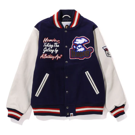 A Bathing Ape Bathing Ape Varsity Jacket 'Navy' 001HJJ801006MNVY
