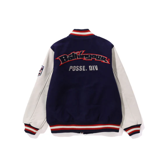 A Bathing Ape Bathing Ape Varsity Jacket 'Navy' 001HJJ801006MNVY