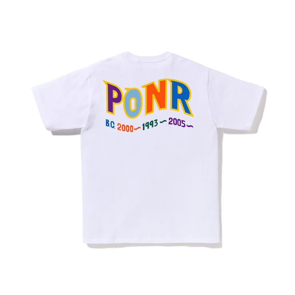 A Bathing Ape Colors Shark Ponr T-Shirt 'White' 0ZXTEM110016MWHX