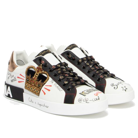 Dolce & Gabbana Portofino Printed Sneakers 'Graphic White Gold' CS1570AZ268-HWF57