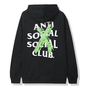 ANTI SOCIAL SOCIAL CLUB Cancelled Remix Hoodie 'Black Green' 0657-1FW190106CRH-BLAC