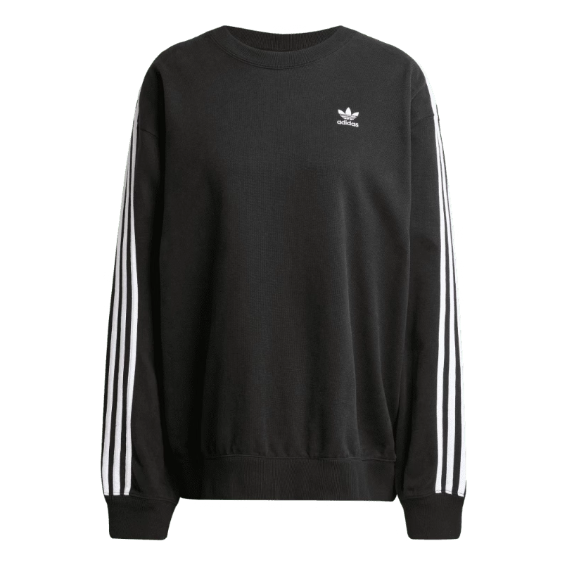 adidas 3 Stripes Long Sleeves Sweat Top Asia Sizing 'Black White' JD0891