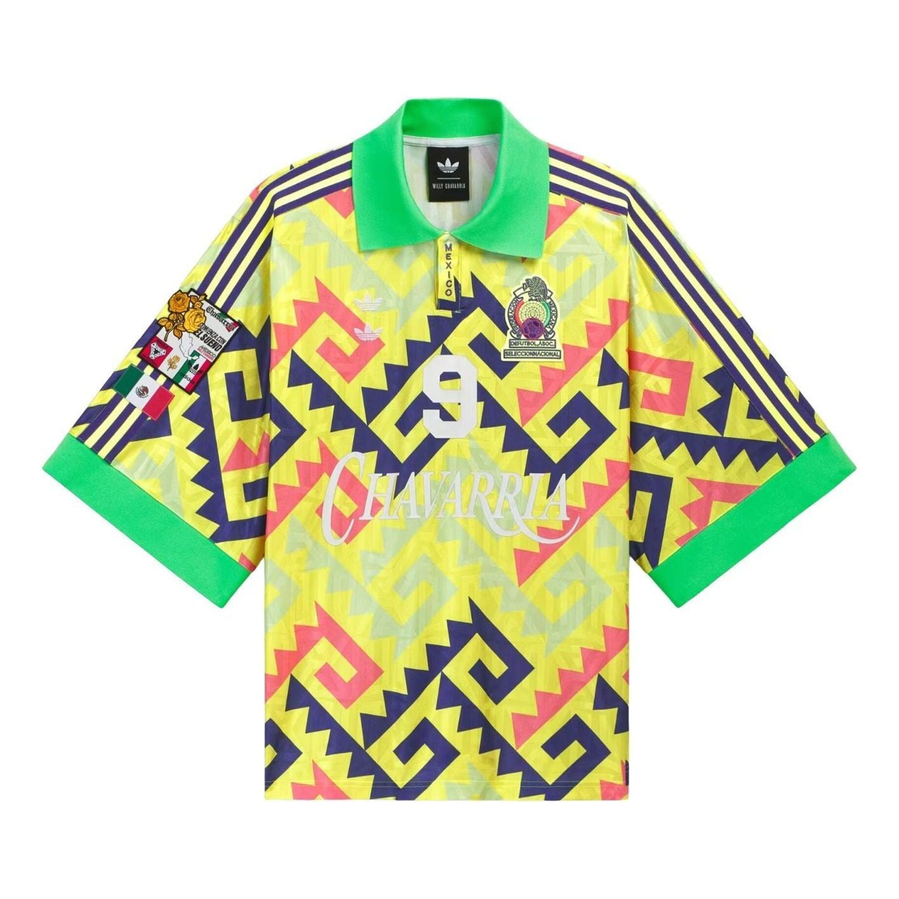 adidas x Chavarria AOP Goalkeeper Jersey Asia Sizing 'Solar Lemon Pure Purple Solar Turbo' KU7799