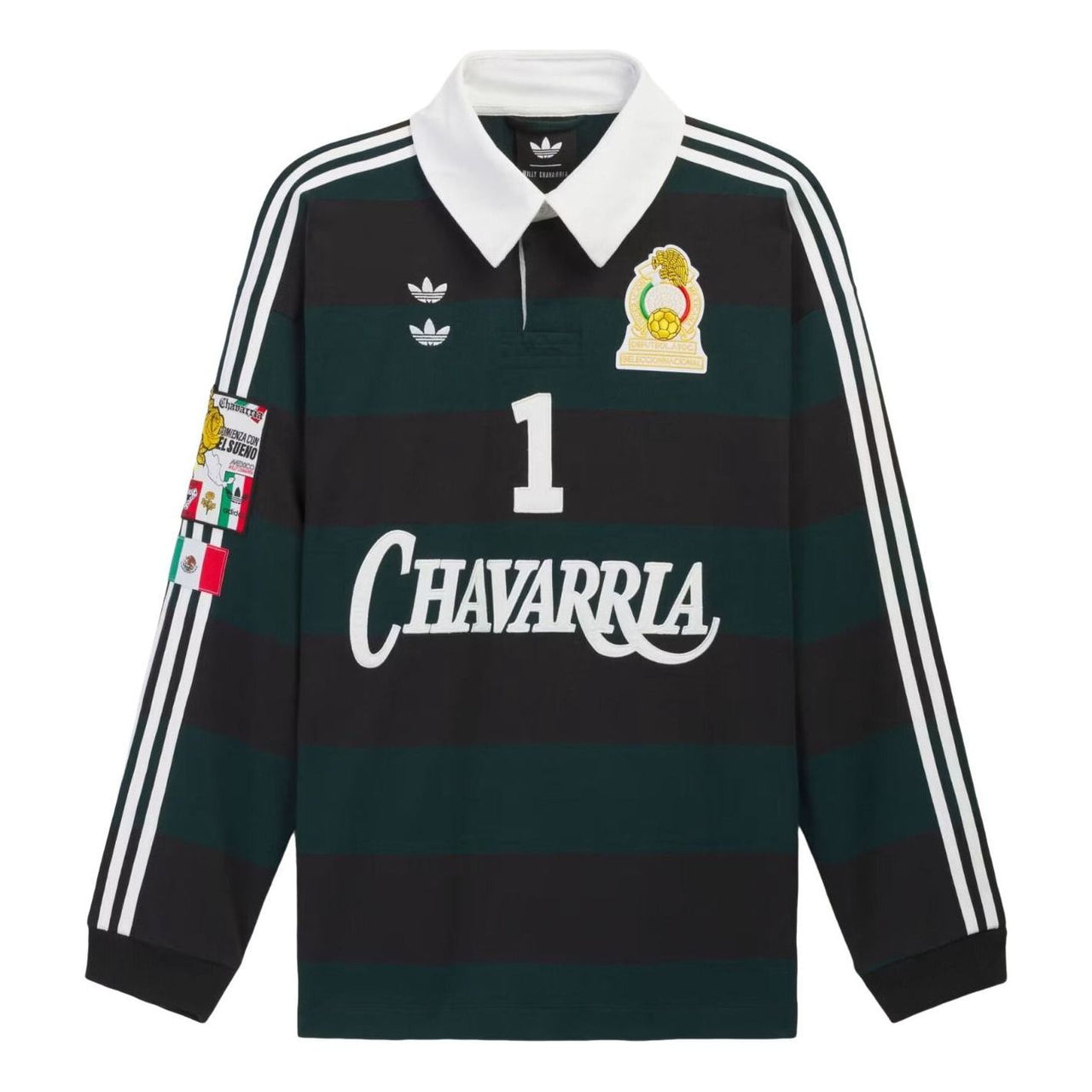 adidas x Chavarria LS Rugby Shirt Asia Sizing 'Black' KV1977