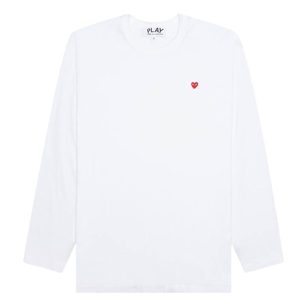 COMME des GARCONS PLAY SS25 Small Heart Long-Sleeve T-Shirt 'White' AZ-T308-051-2