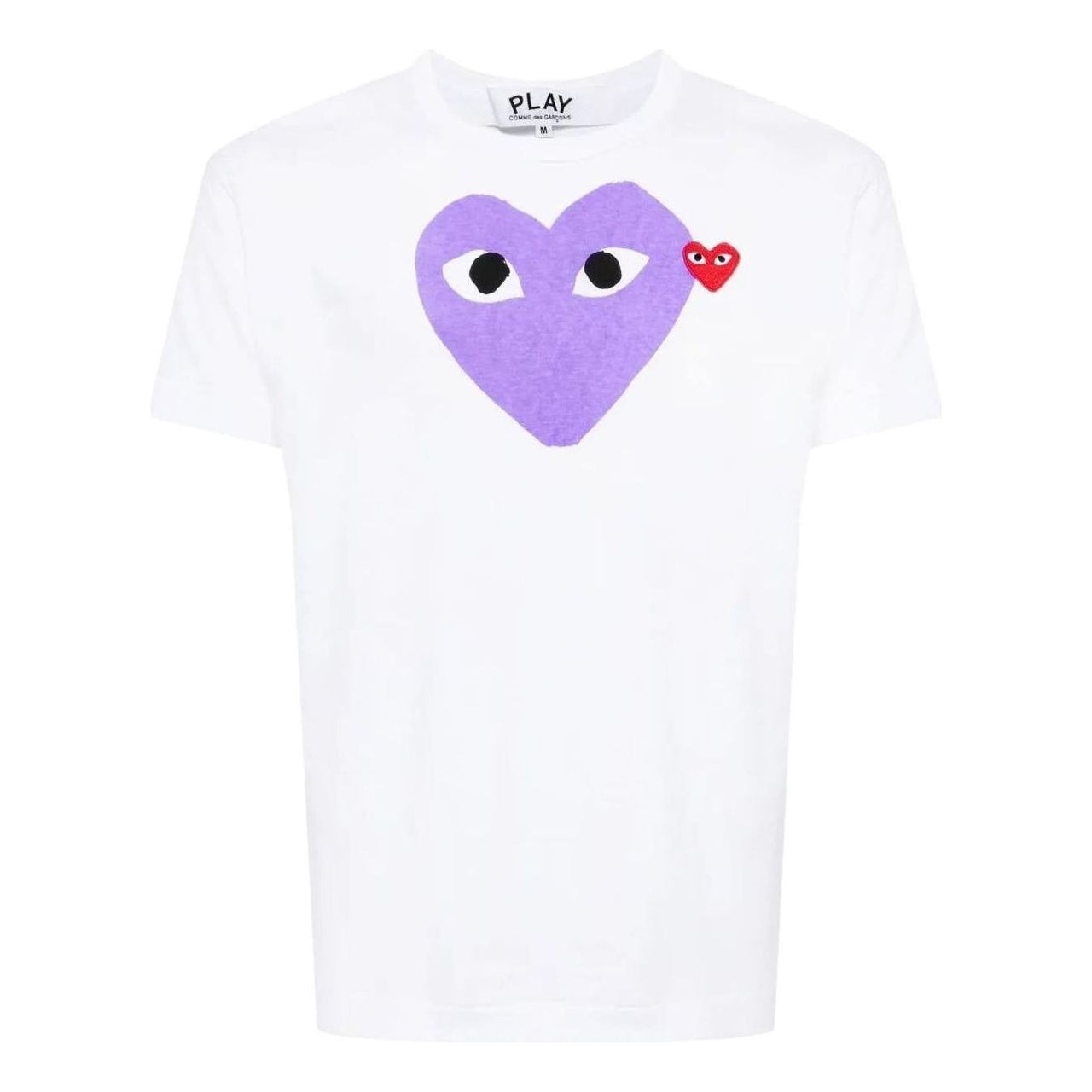 COMME des GARCONS PLAY SS25 Red Heart Printed Purple Heart T-Shirt 'White' AX-T106-051-1
