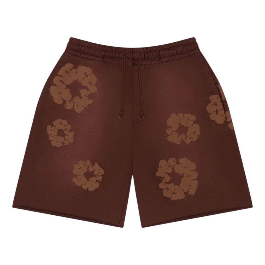 Denim Tears Mono Cotton Wreath Sweat Shorts 'Brown' SS25BRS0613