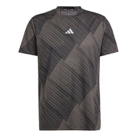 adidas Designed for Training HIIT Workout HEAT.RDY Print T-shirt Asia Sizing 'Charcoal Black' IL7136