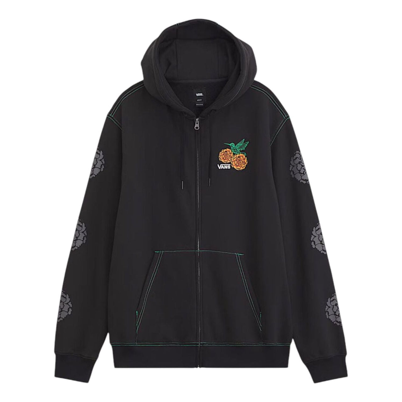 Vans Dia de los Muertos Colibri Zip Hoodie 'Black' VN000TYMBLK