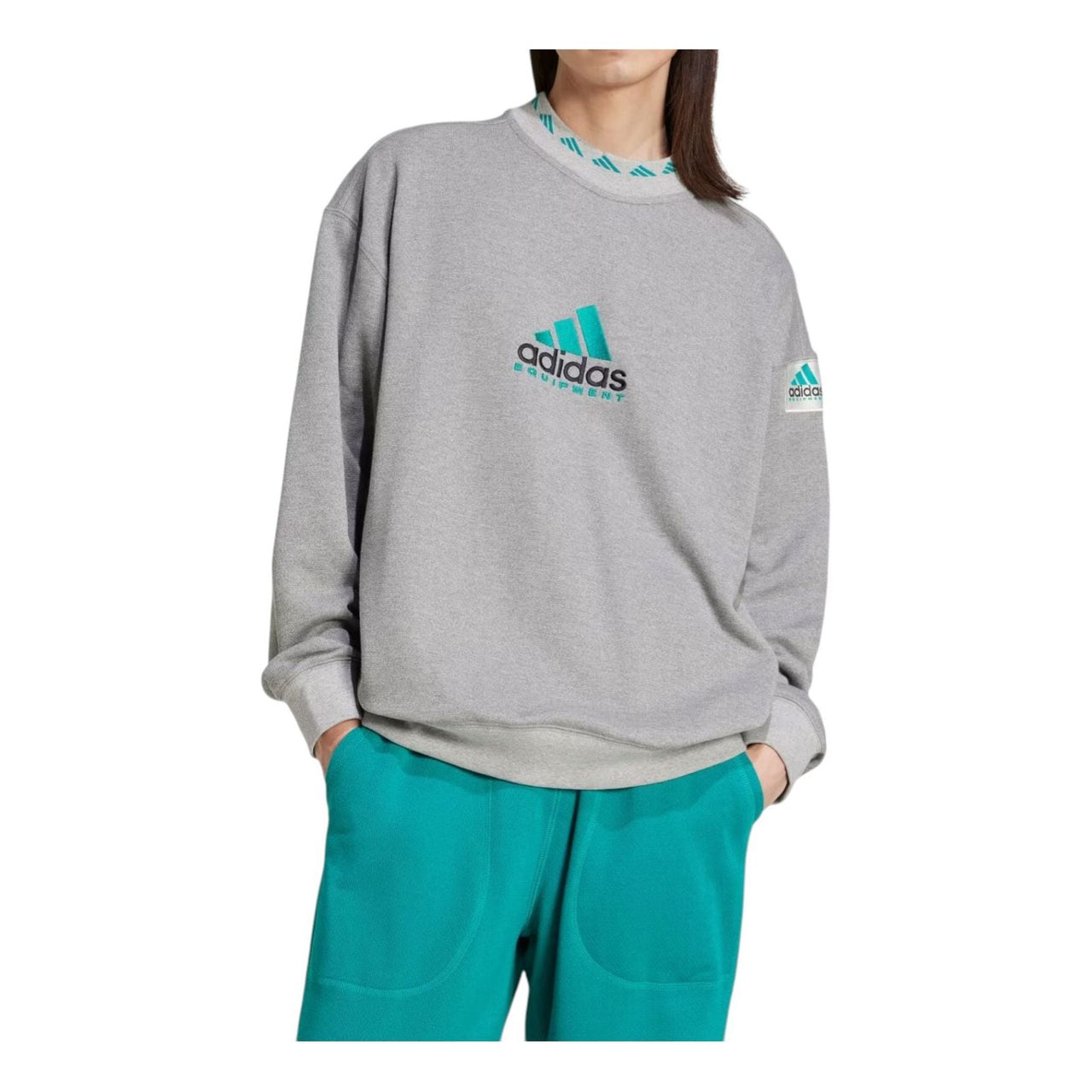adidas EQT Reflective Crewneck Sweatshirt 'Medium Grey Heather' JP0190