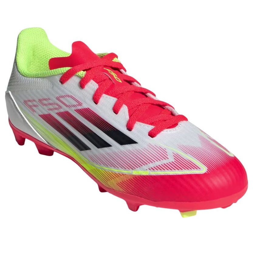 (GS) adidas F50 League FG MG 'Pure Victory Pack White Yellow Neon Red' IE3747