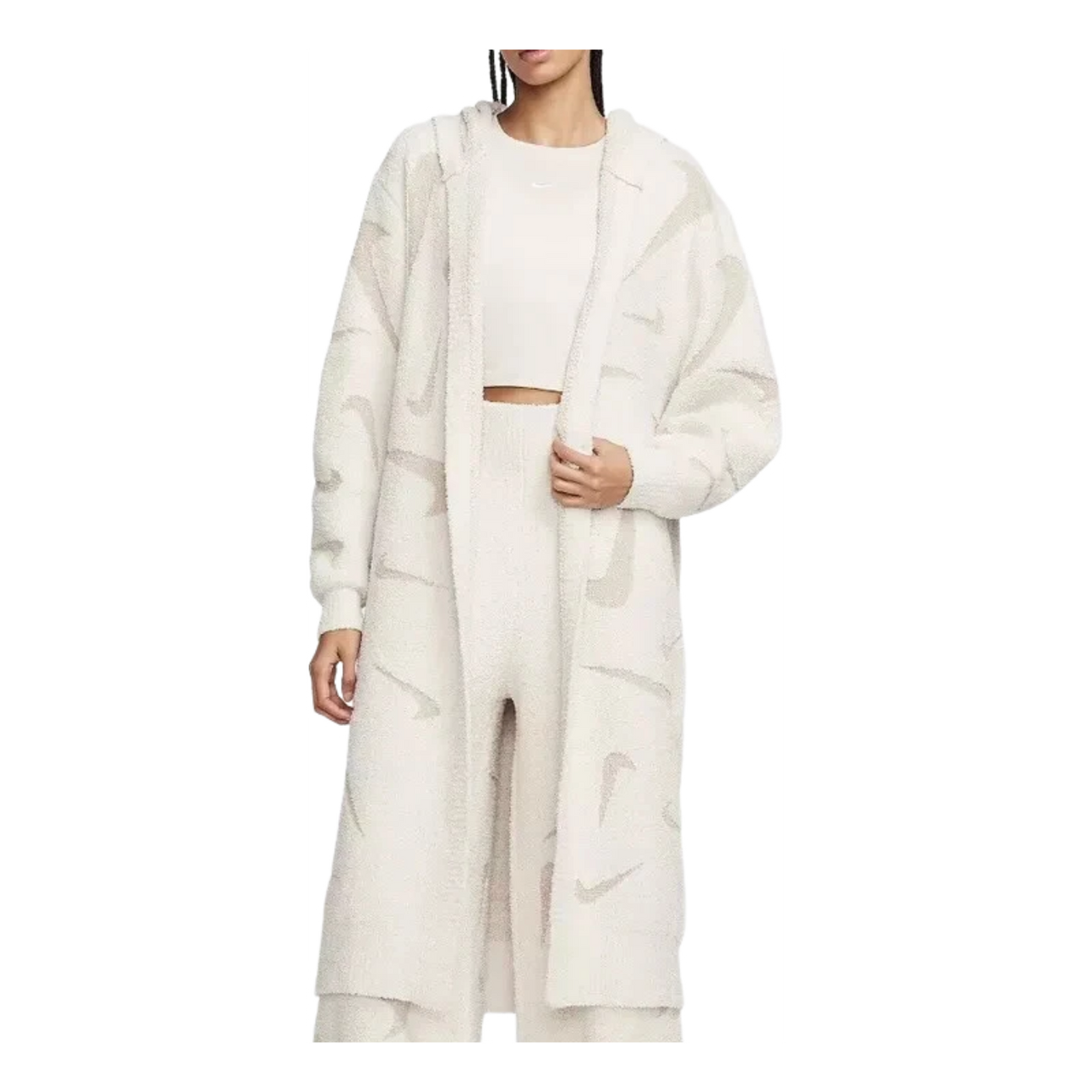 (WMNS) Nike Sportswear Phoenix Cozy Boucle Long Knit Cardigan 'White' FD4282-105