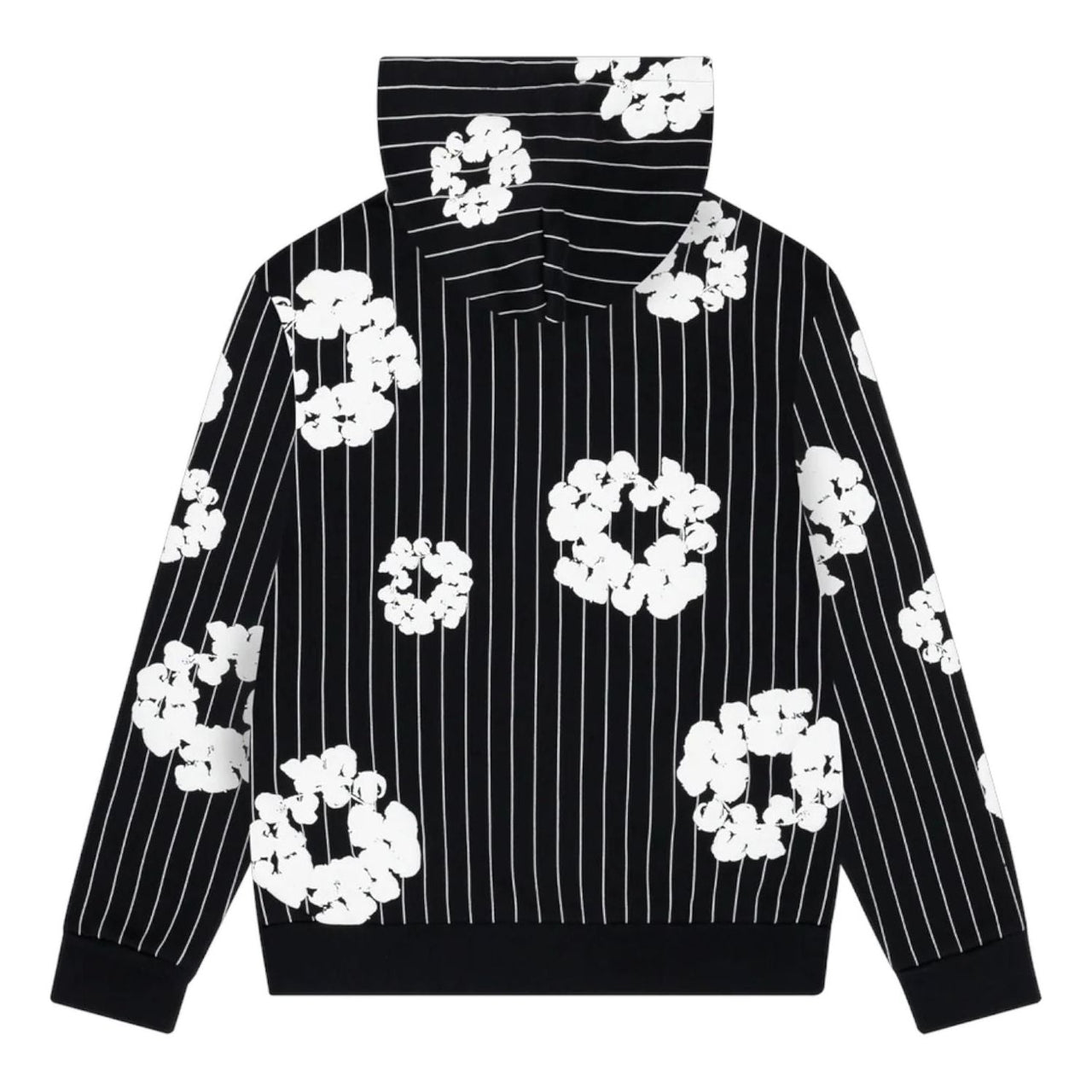 Denim Tears Pinstripe Wreath Zip Hoodie 'Black' FW25TZH11262291