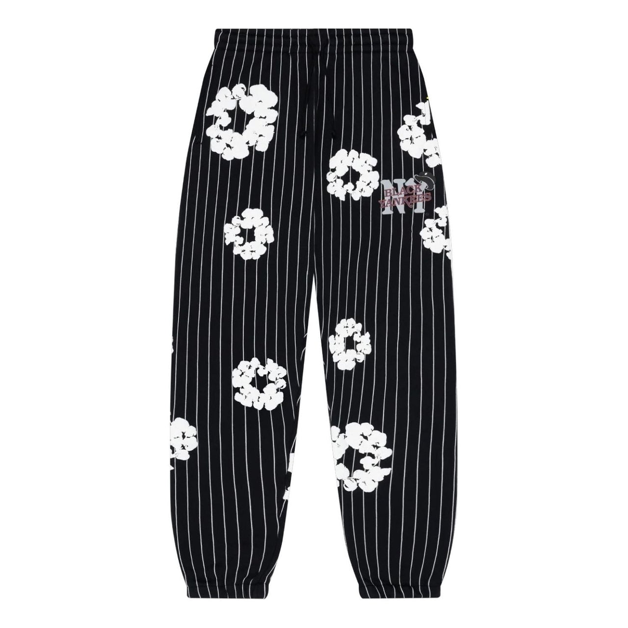 Denim Tears Pinstripe Wreath Sweatpants 'Black' FW25BAS11282289