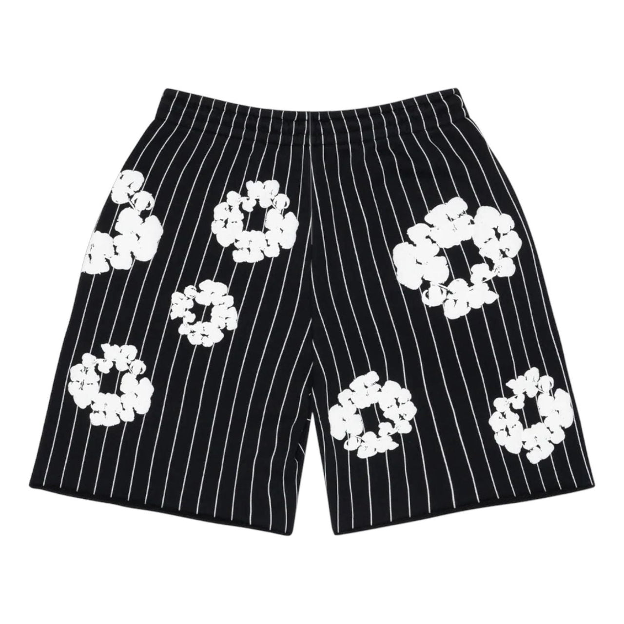 Denim Tears Pinstripe Wreath Sweatshorts 'Black' FW25BRS11272290