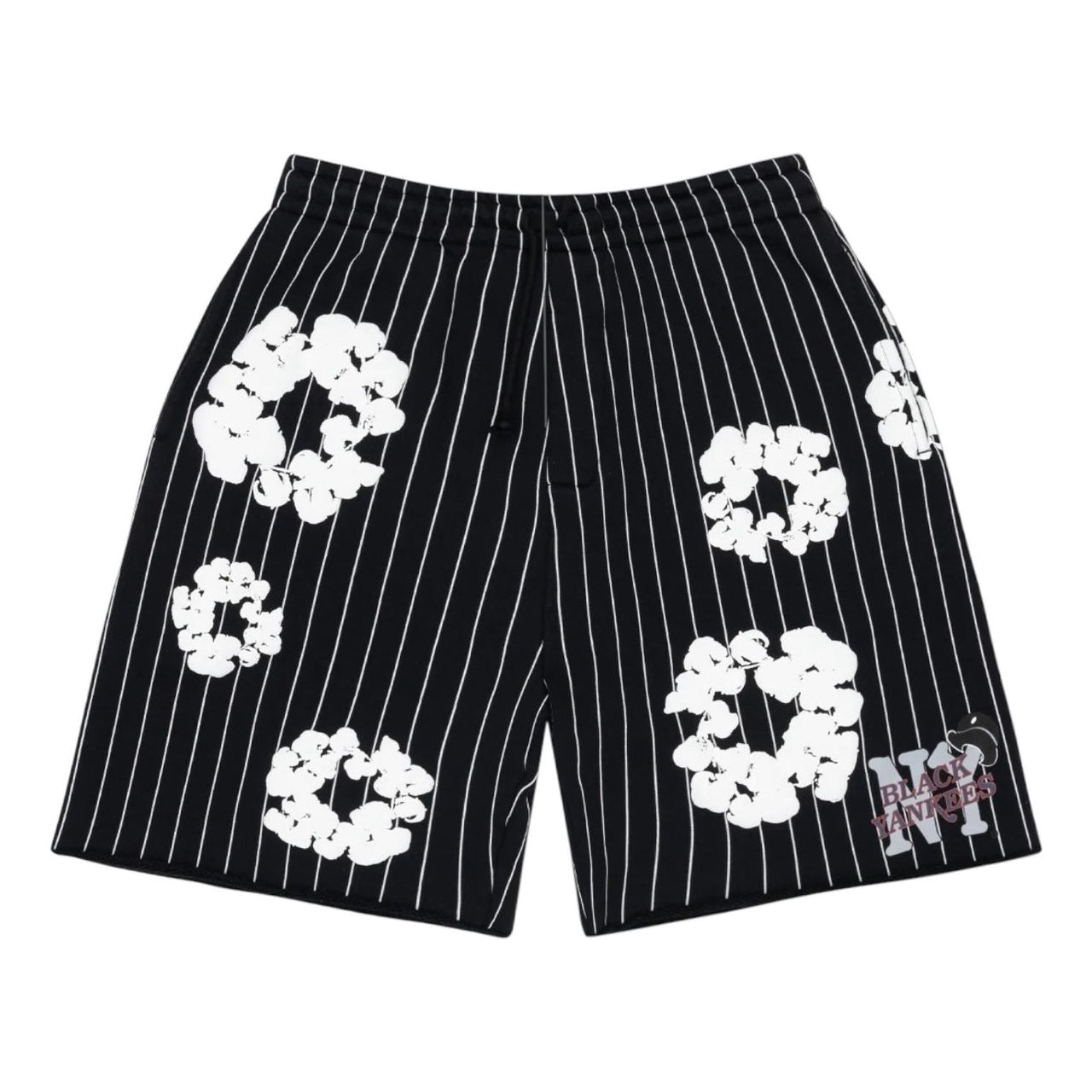 Denim Tears Pinstripe Wreath Sweatshorts 'Black' FW25BRS11272290