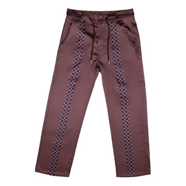 House of Cenmar Satin Pants with Cenmar Pattern 'Brown' HOC-STF27