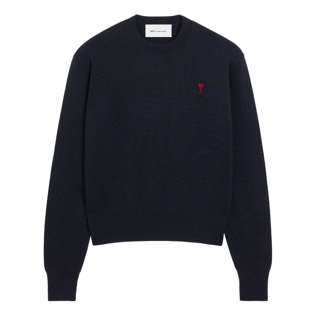 AMI Small Heart Logo Wool Knit 'Navy' HKS826-001-414