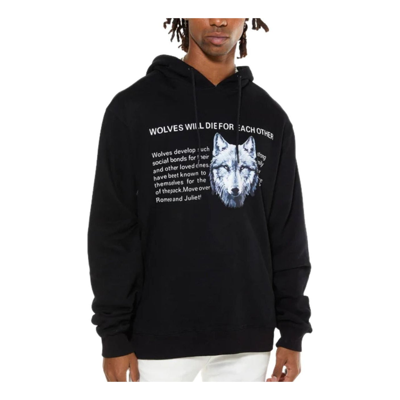 House of Cenmar Graphic Wolf Artwork Print Hoodie 'Black' HOC-HWP