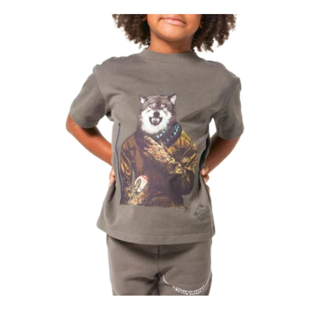 (GS) House of Cenmar Wolf Print T-Shirt 'Grey' HOC-KWF