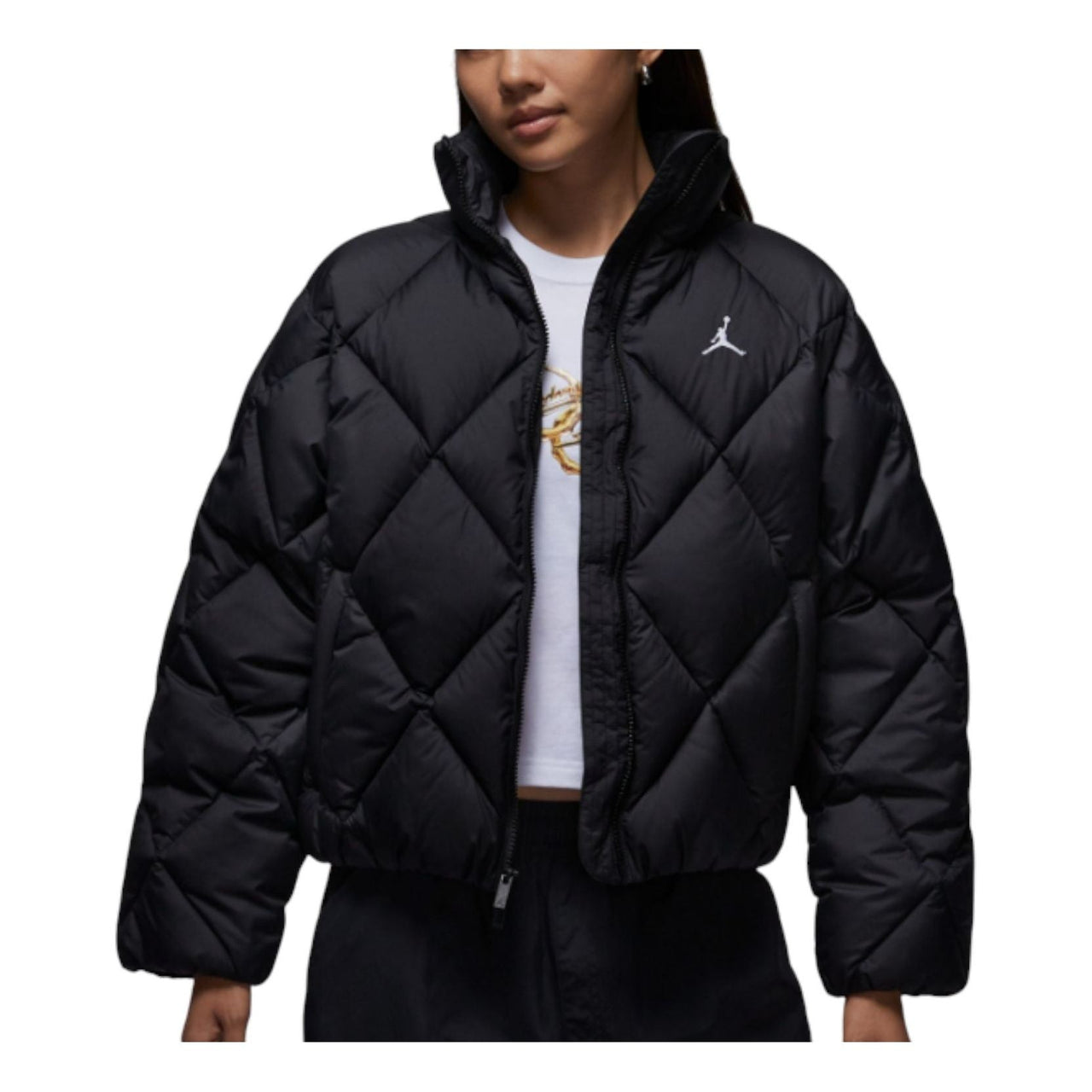 (WMNS) Air Jordan Brooklyn Quilted Puffer Jacket 'Black' HV0418-010