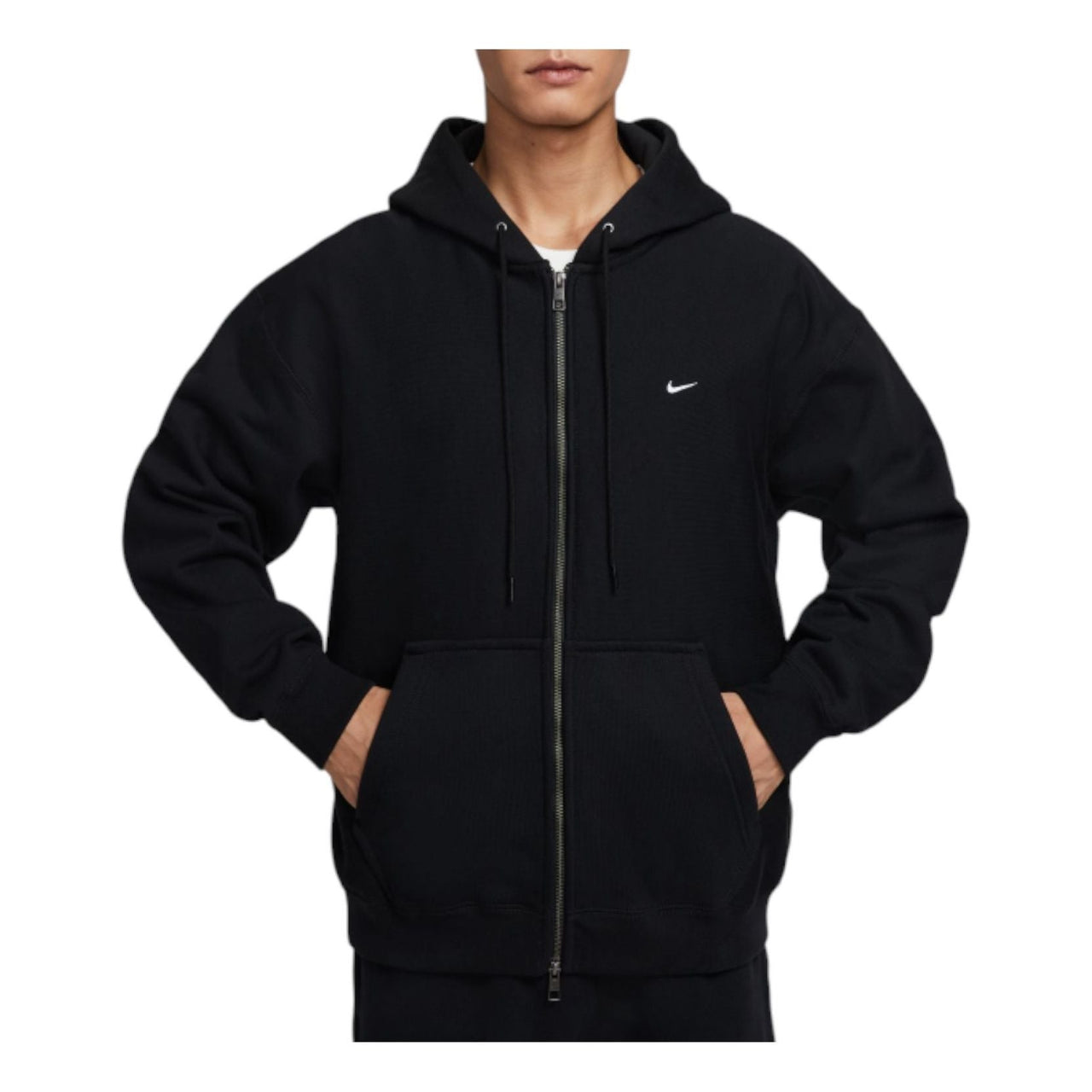 Nike Solo Swoosh Full-Zip Fleece Hoodie 'Black' HV1085-010