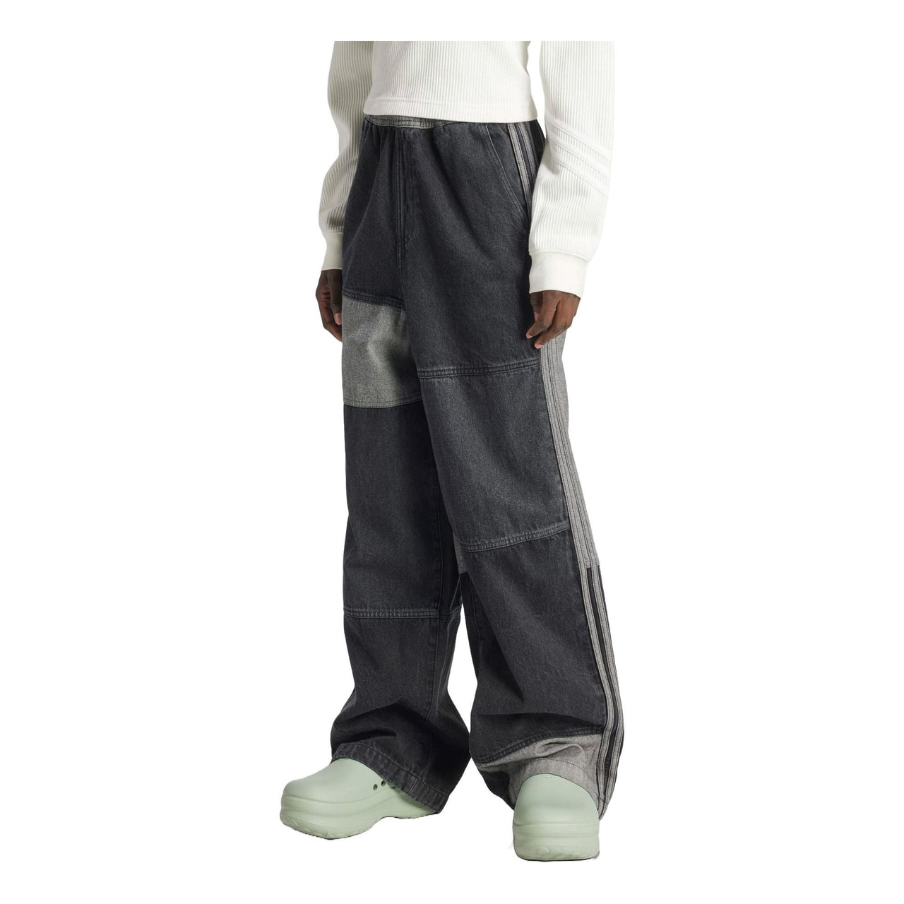(WMNS) adidas KSENIASCHNAIDER Patchwork Jeans Asia Sizing 'True Black Denim' IS0514