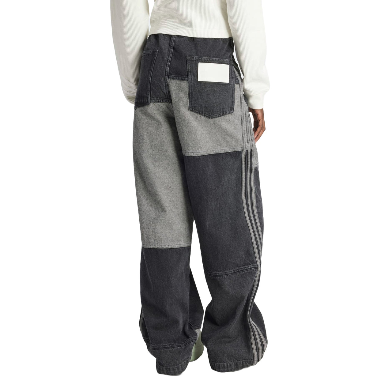 (WMNS) adidas KSENIASCHNAIDER Patchwork Jeans Asia Sizing 'True Black Denim' IS0514