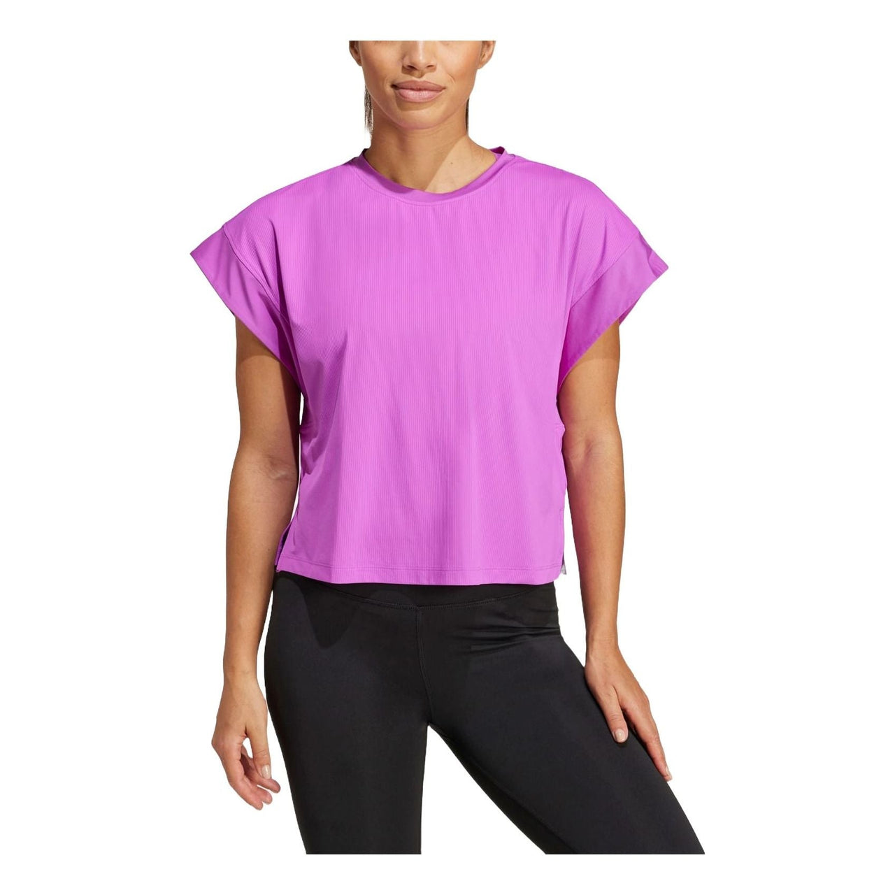 (WMNS) adidas Studio T-shirt Asia Sizing 'Purple' IX0451