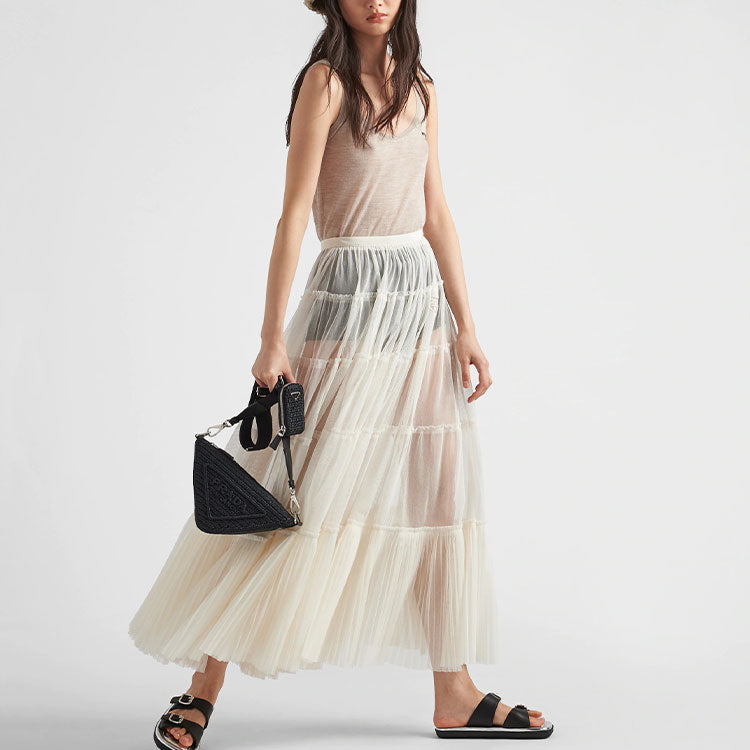 PRADA Casual Long Skirts Women's Ivory White