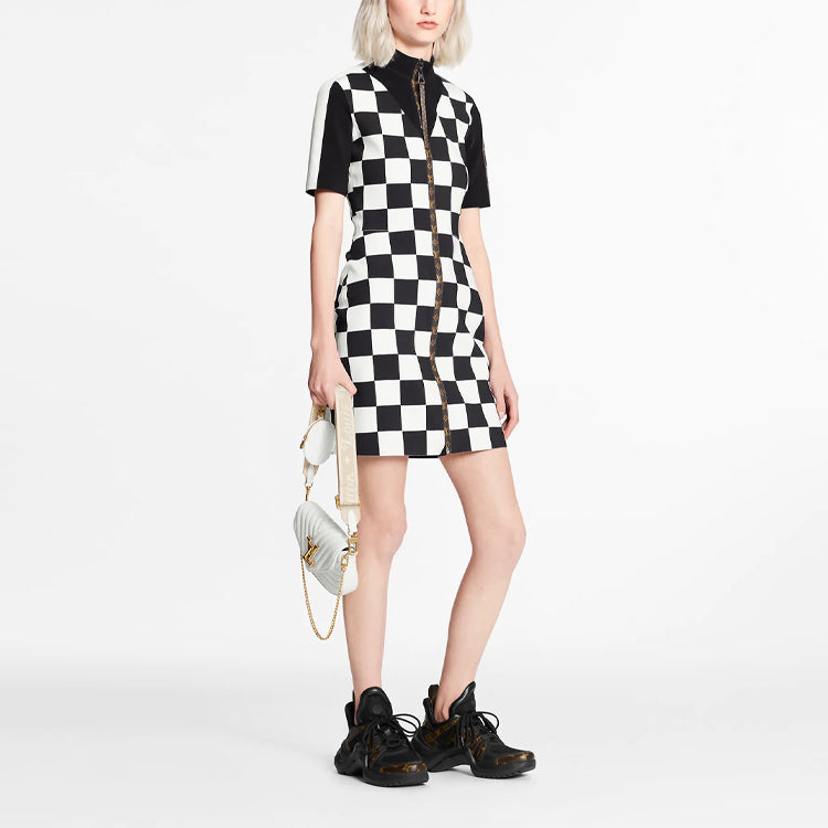 LOUIS VUITTON Short Sleeved Dress Women's White