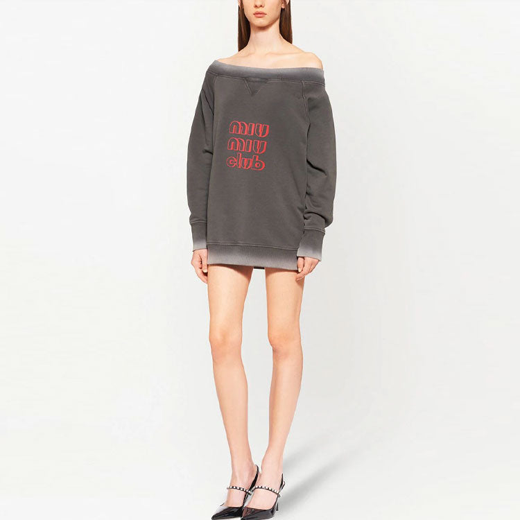 MIU MIU Long-Sleeved Dresses Women's Gray