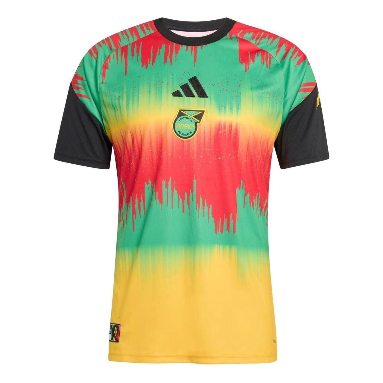 adidas Jamaica 2026 x Bob Marley Home Pre Match Jersey 'Bold Gold Vivid Green Pure Ruby' KA1905