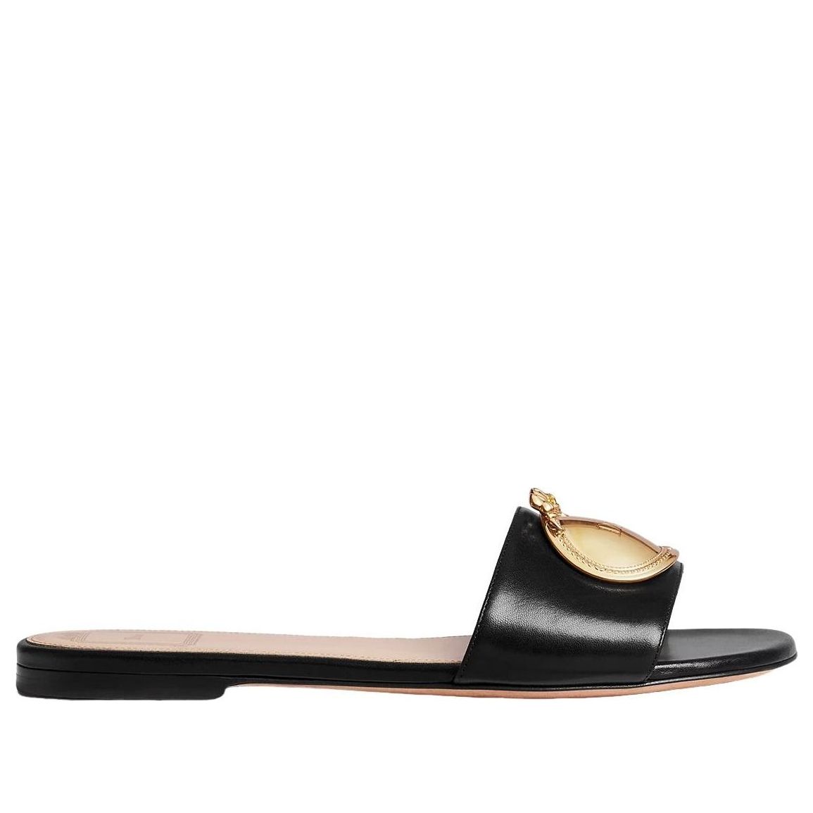 (WMNS) DIOR Médaillon Buckle Slide 'Black' KCO694LAB-S900