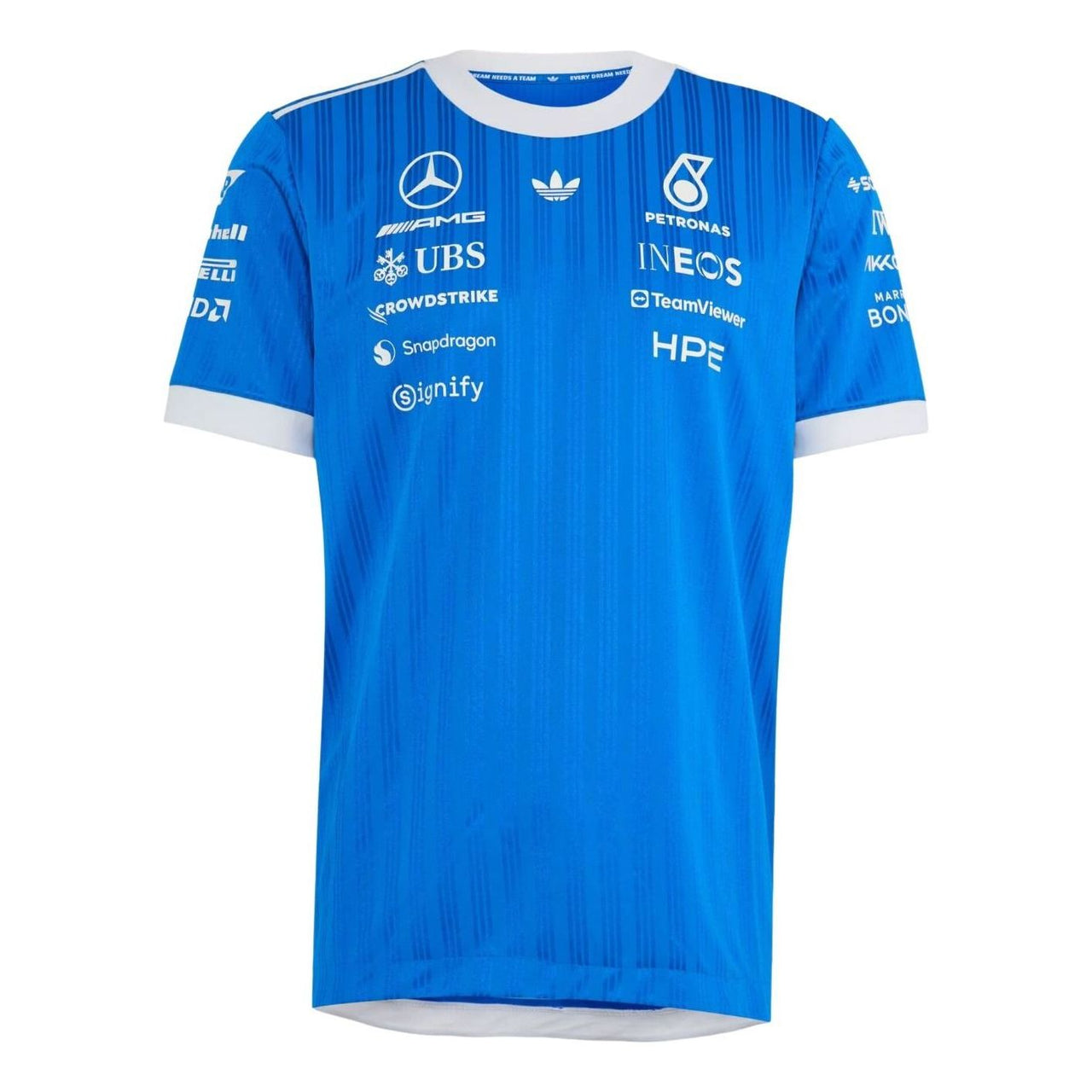 adidas x Mercedes AMG Petronas Formula 1 Team Blue Wonder Authentic Driver Jersey Asia Sizing 'Blue Bird' KT5127