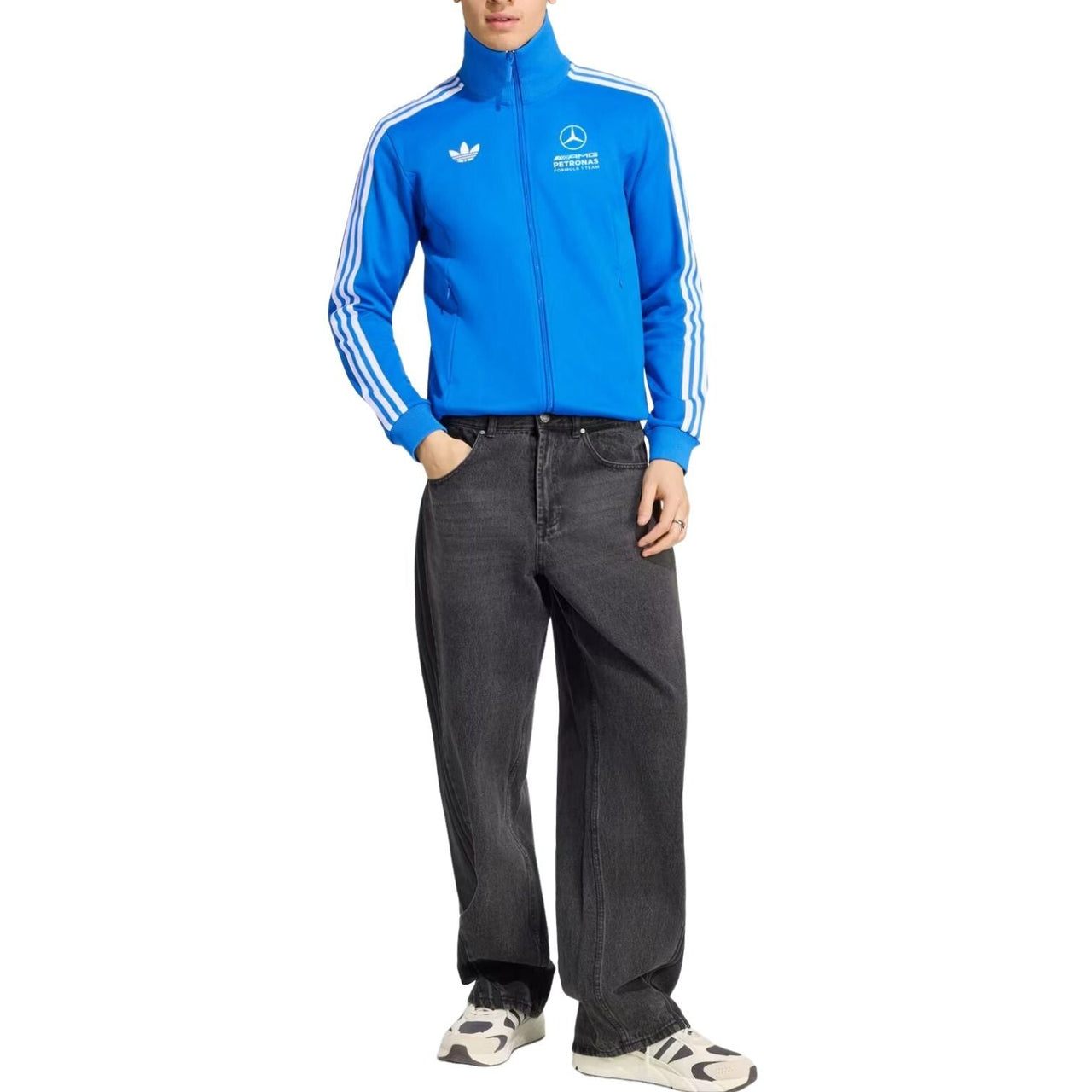 adidas x Mercedes AMG Petronas Formula 1 Team Blue Wonder Track Jacket Asia Sizing 'Blue Bird' KT5128
