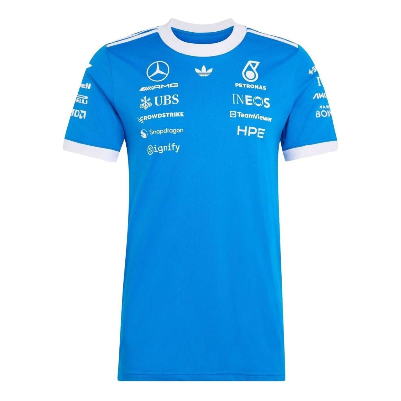 adidas x Mercedes AMG Petronas Formula 1 Team Blue Wonder Driver Jersey Asia Sizing 'Blue Bird' KW1660