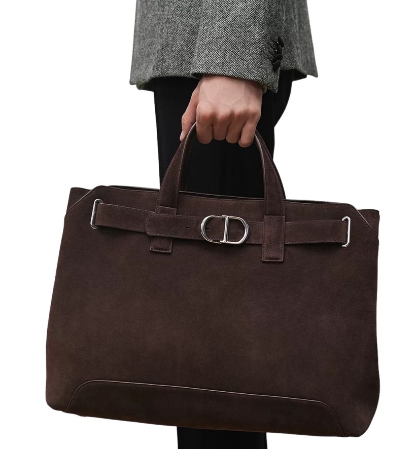 DIOR 26 Medium Dior Normandie Tote Bag 'Deep Brown' 1LLSH290OTU-H108