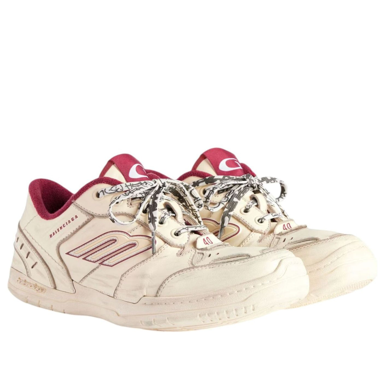 (WMNS) Balenciaga Hamptons Worn-out 'Off White Red' 841763WCURS9960