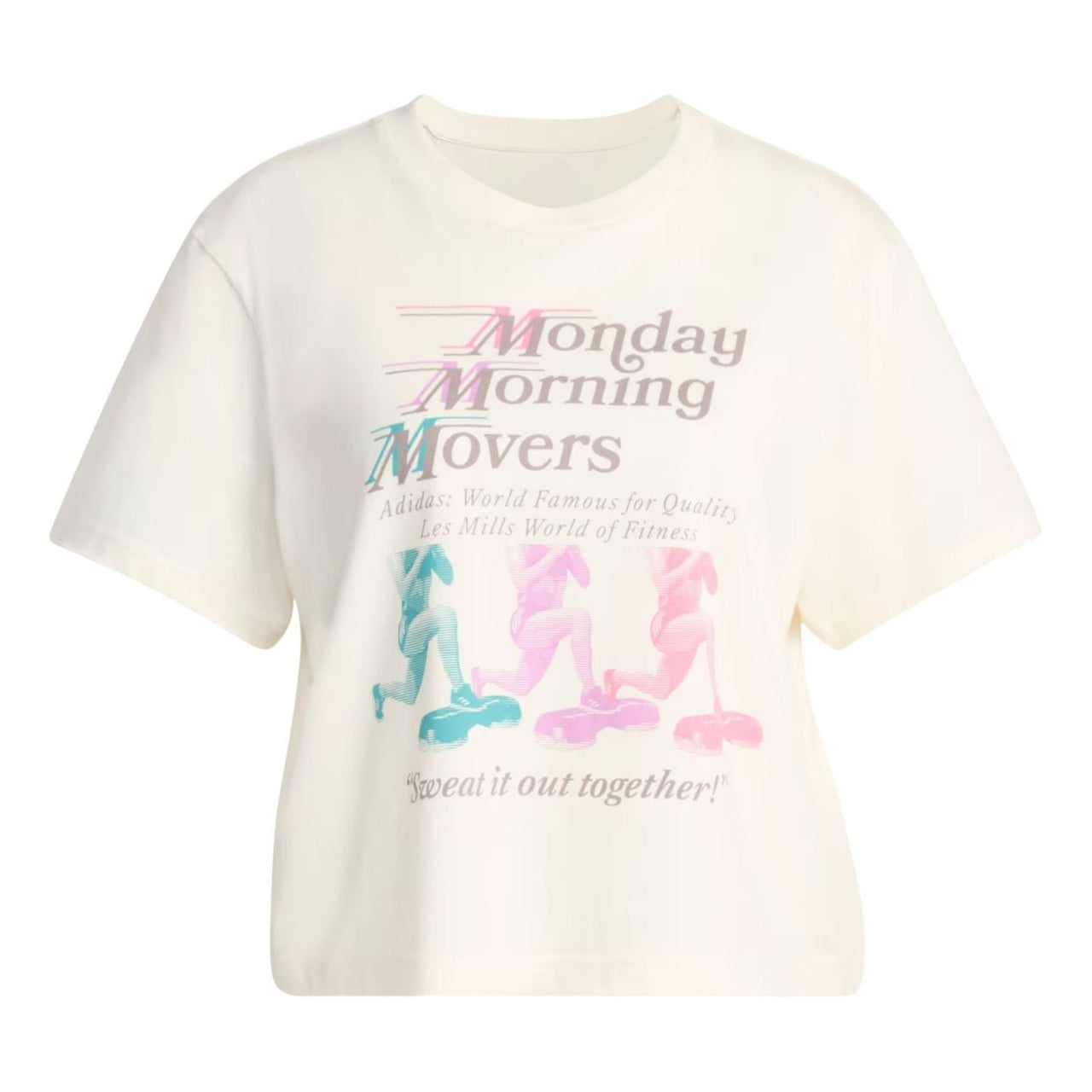 (WMNS) adidas x Les Mills Movers Graphic T-Shirt 'Off White' KS0086
