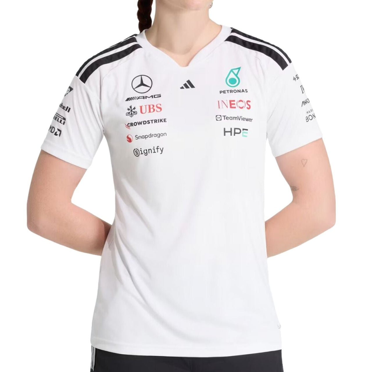 (WMNS) adidas x Mercedes AMG Petronas Formula 1 Team Driver Jersey Asia Sizing 'White' KF0163
