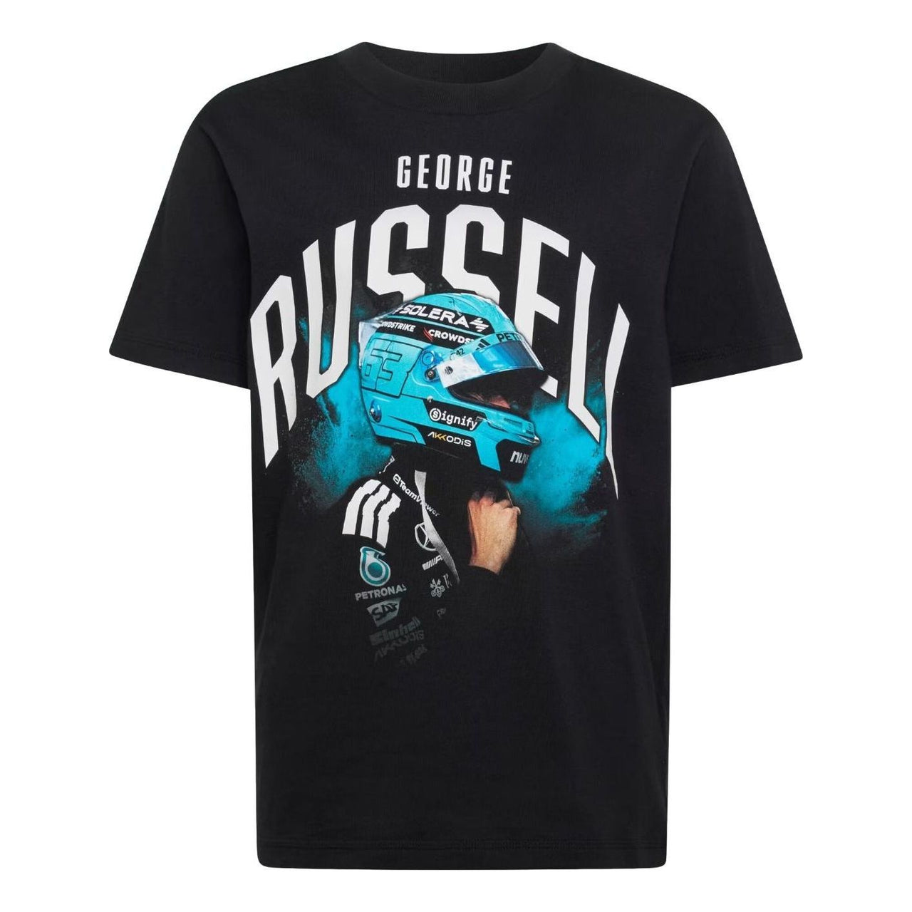 adidas x Mercedes AMG Petronas Formula 1 Team T-Shirt Asia Sizing 'George Russell' KE7745