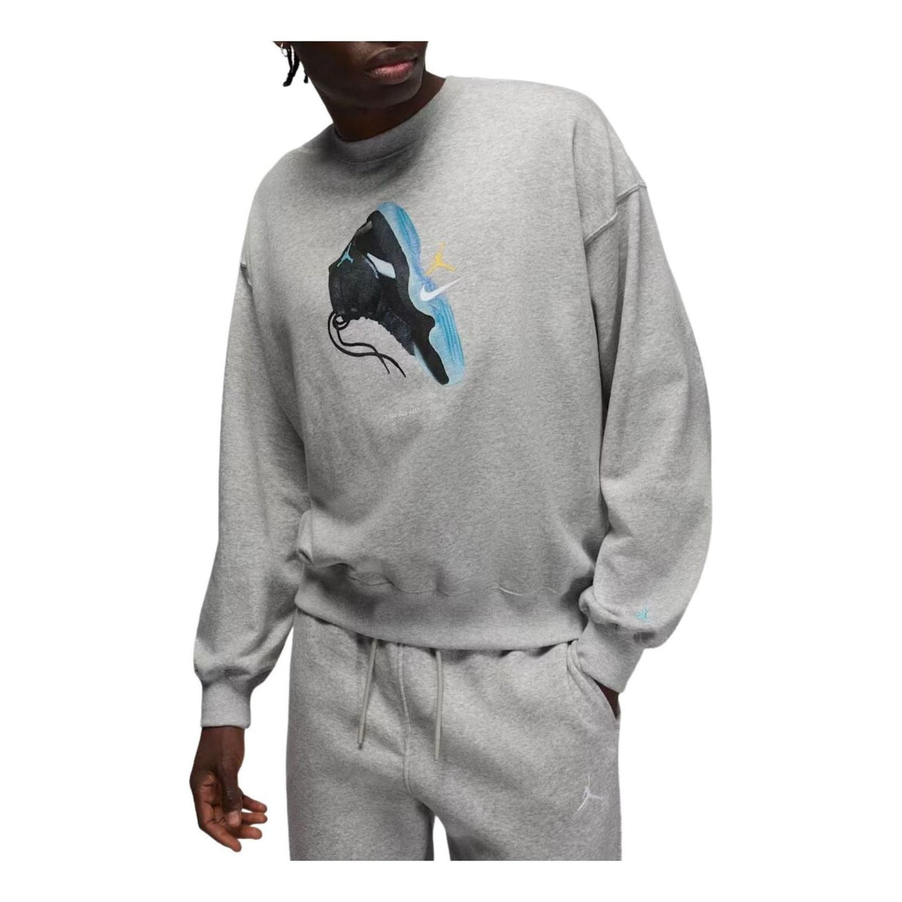 Air Jordan Brooklyn Fleece Crewneck Sweatshirt 'Grey Heather Gamma Blue' IM6301-050