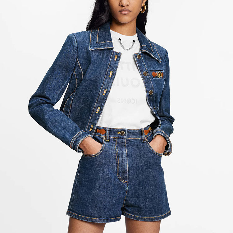 LOUIS VUITTON Denim Shorts Women's Denim Blue