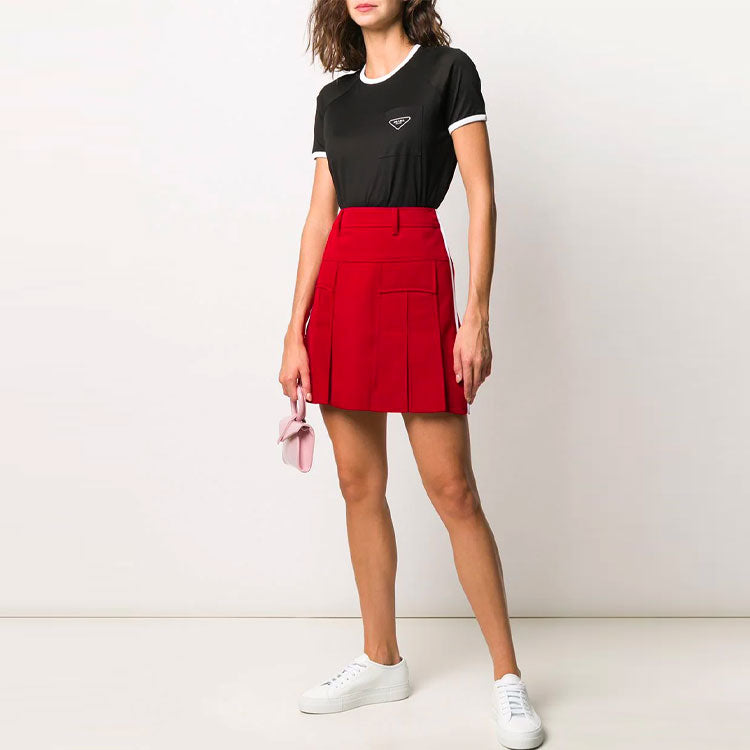 PRADA Casual Short Skirts Women's Red