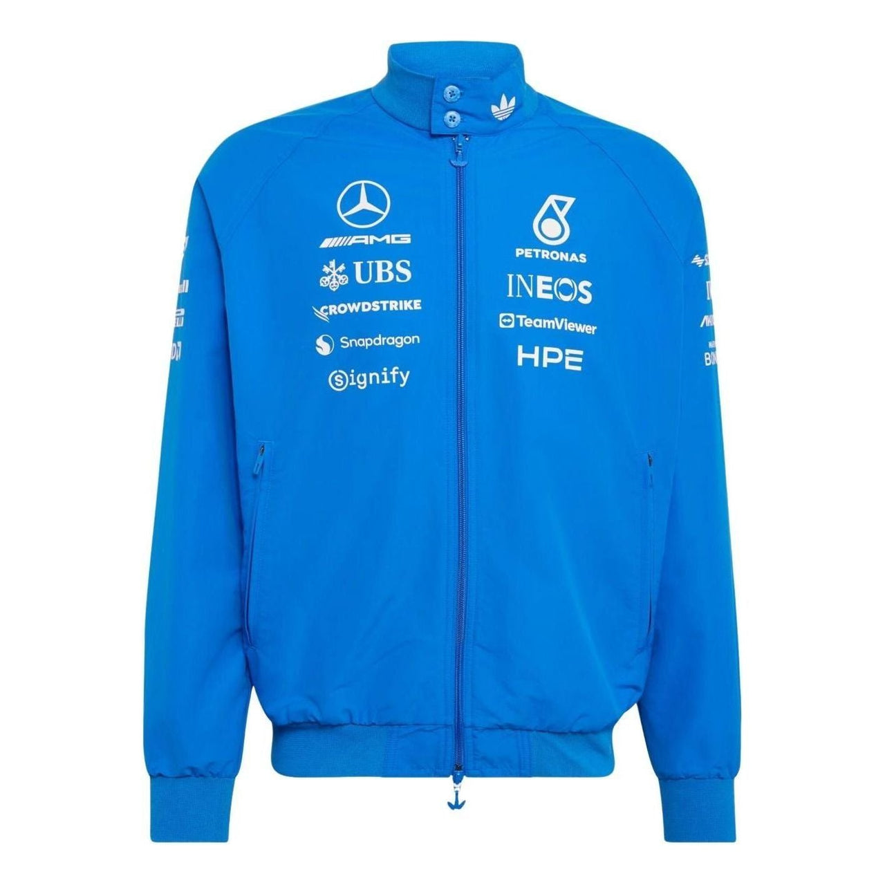 adidas x Mercedes AMG Petronas Formula 1 Team Blue Wonder Driver Harrington Jacket Asia Sizing 'Blue Bird' KT5125