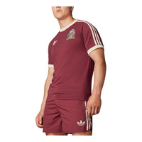 adidas Mexico Adicolor 3-Stripes Football T-Shirt 'Burgundy' IU2177